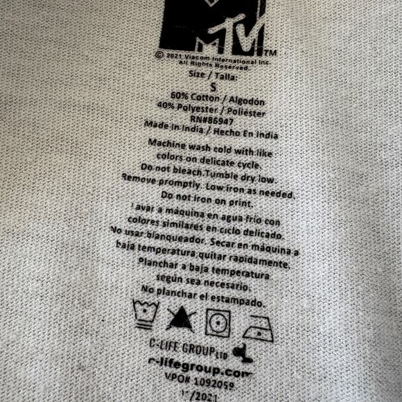 Upcycled MTV Flannel Patchwork Shirt Grunge Y2K Retro Plaid Top Ruffle Colorful - Picture 8 of 8